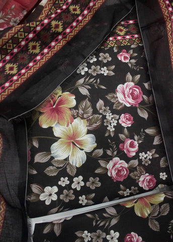 3 Piece Printed MultiColor Unstitched Suit