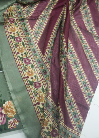 3 Piece Printed Seafoam Green Color Unstitched Suit