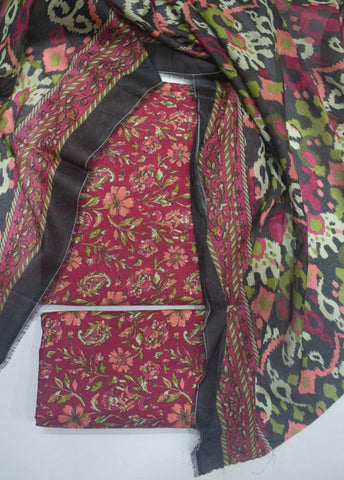 3 Piece Printed MultiColor Unstitched Suit