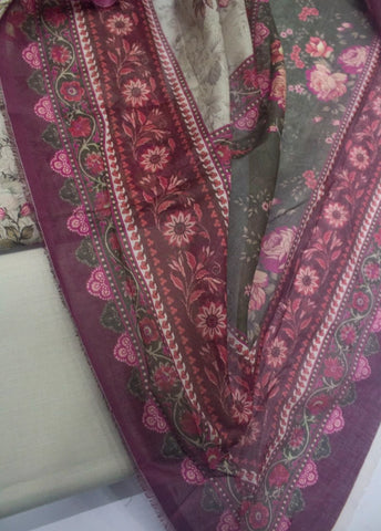 3 Piece Printed MultiColor Unstitched Suit