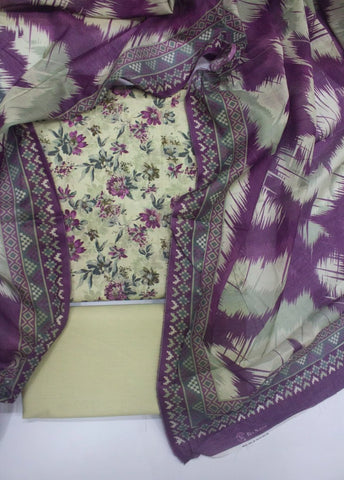 3 Piece Digital Printed MultiColor Unstitched Suit
