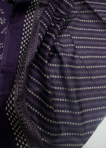 3 Piece Digital Printed Purple Color Unstitched Suit