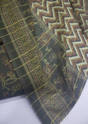 3 Piece Digital Printed Green Color Unstitched Suit