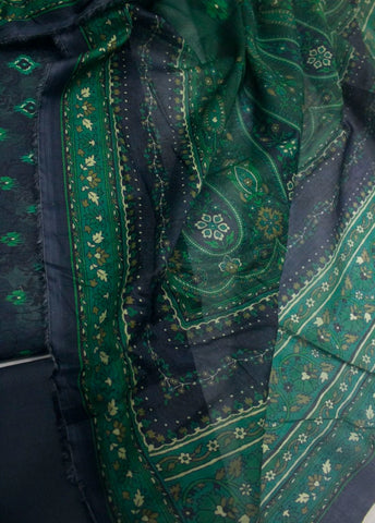 3 Piece Digital Printed Teal Color Unstitched Suit