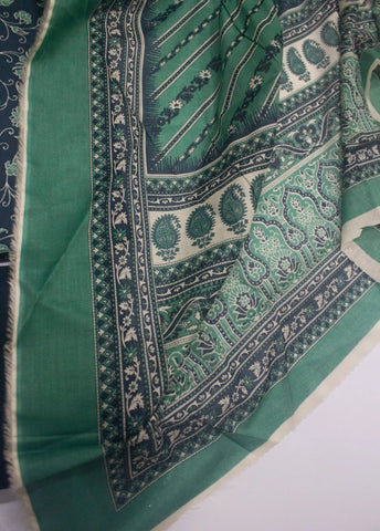 3 Piece Digital Printed Blue Color Unstitched Suit