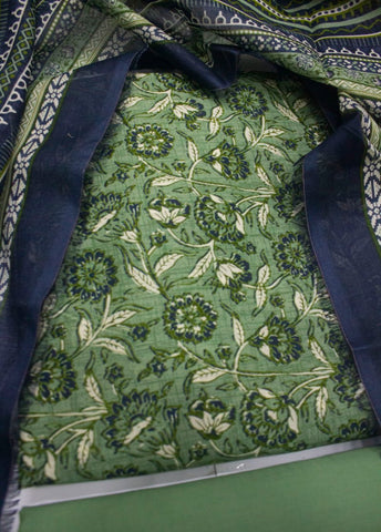 3 Piece Digital Printed Mint Green Color Unstitched Suit