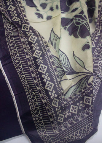 3 Piece Digital Printed Purple Color Unstitched Suit