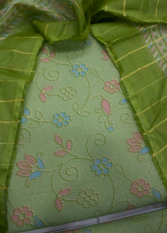 3 Piece Digital Printed Pastel Green Color Unstitched Suit
