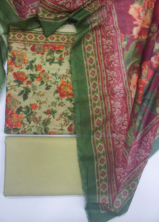 3 Piece Digital Printed MultiColor Unstitched Suit