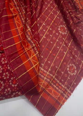 3 Piece Digital Printed Red Color Unstitched Suit