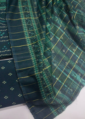 3 Piece Digital Printed Teal Color Unstitched Suit