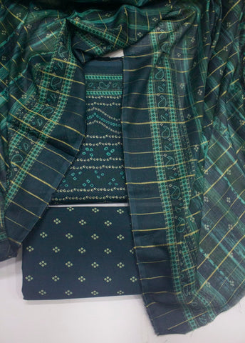 3 Piece Digital Printed Teal Color Unstitched Suit