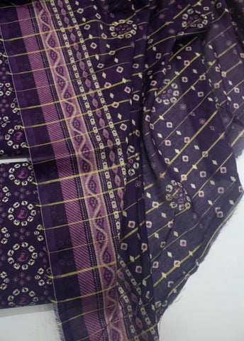 3 Piece Digital Printed Purple Color Unstitched Suit
