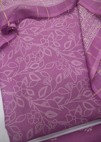 3 Piece Digital Printed Lilac Color Unstitched Suit