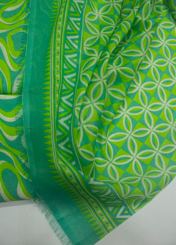3 Piece Digital Printed Green Color Unstitched Suit