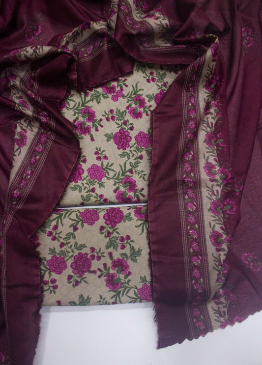 3 Piece Digital Printed MultiColor Unstitched Suit