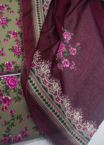 3 Piece Digital Printed MultiColor Unstitched Suit