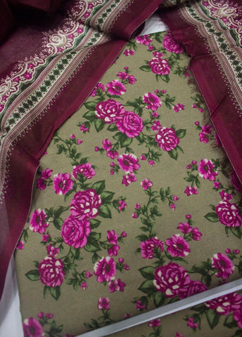 3 Piece Digital Printed MultiColor Unstitched Suit