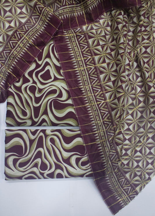 3 Piece Digital Printed MultiColor Unstitched Suit