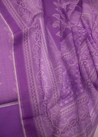 3 Piece Digital Printed Lilac Color Unstitched Suit