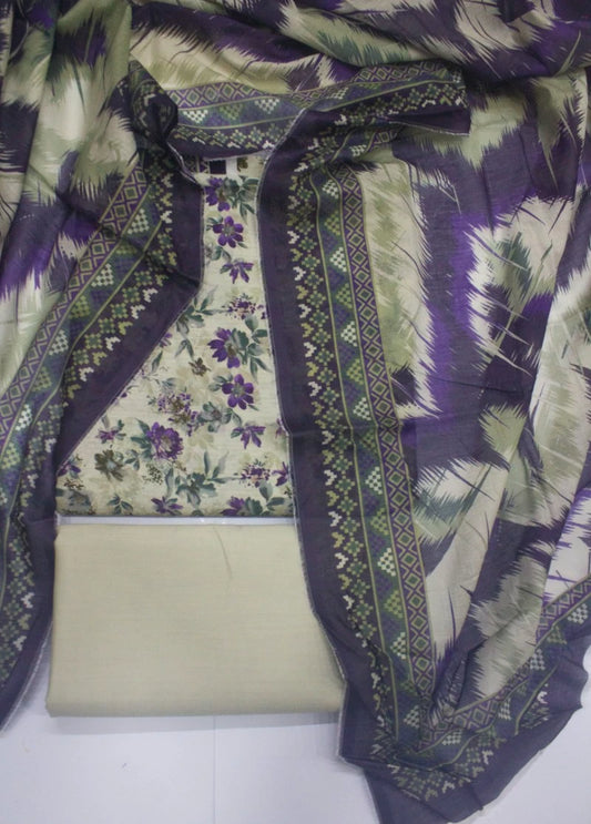 3 Piece Digital Printed MultiColor Unstitched Suit