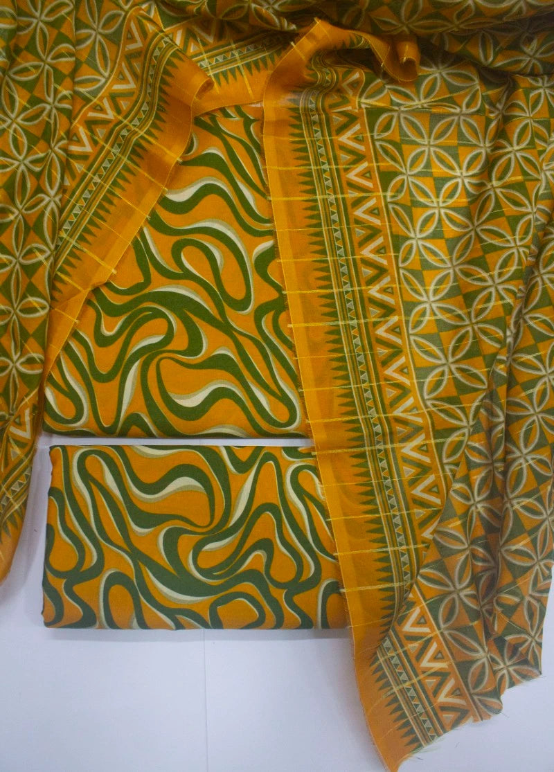 3 Piece Digital Printed MultiColor Unstitched Suit