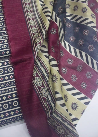 3 Piece Digital Printed MultiColor Unstitched Suit