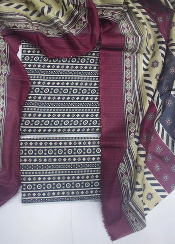 3 Piece Digital Printed MultiColor Unstitched Suit