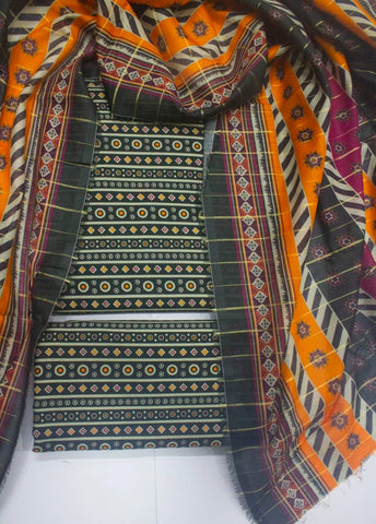 3 Piece Digital Printed MultiColor Unstitched Suit
