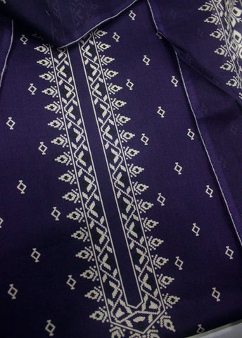 3 Piece Digital Printed Purple Color Unstitched Suit