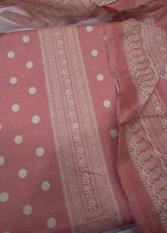 3 Piece Digital Printed pastel Pink Color Unstitched Suit