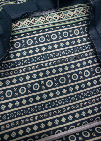 3 Piece Digital Printed Blue Color Unstitched Suit