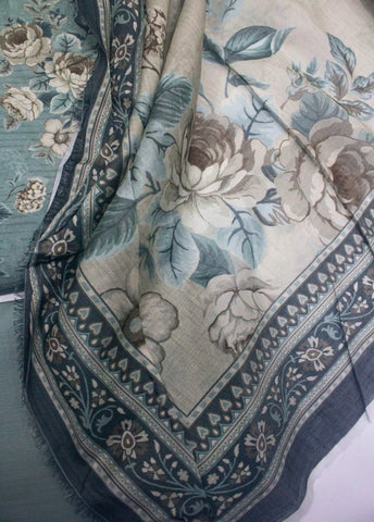 3 Piece Digital Printed Mint Green Color Unstitched Suit
