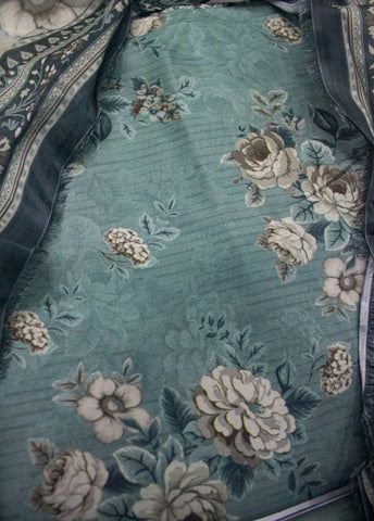 3 Piece Digital Printed Mint Green Color Unstitched Suit