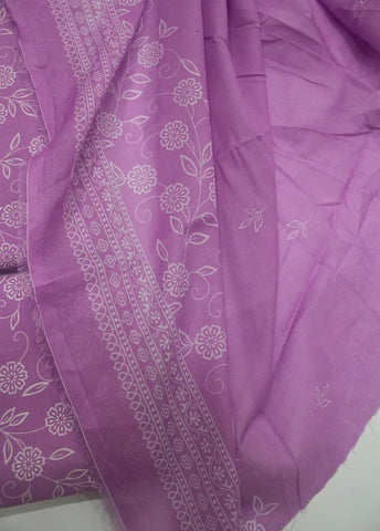 3 Piece Digital Printed Lilac Color Unstitched Suit