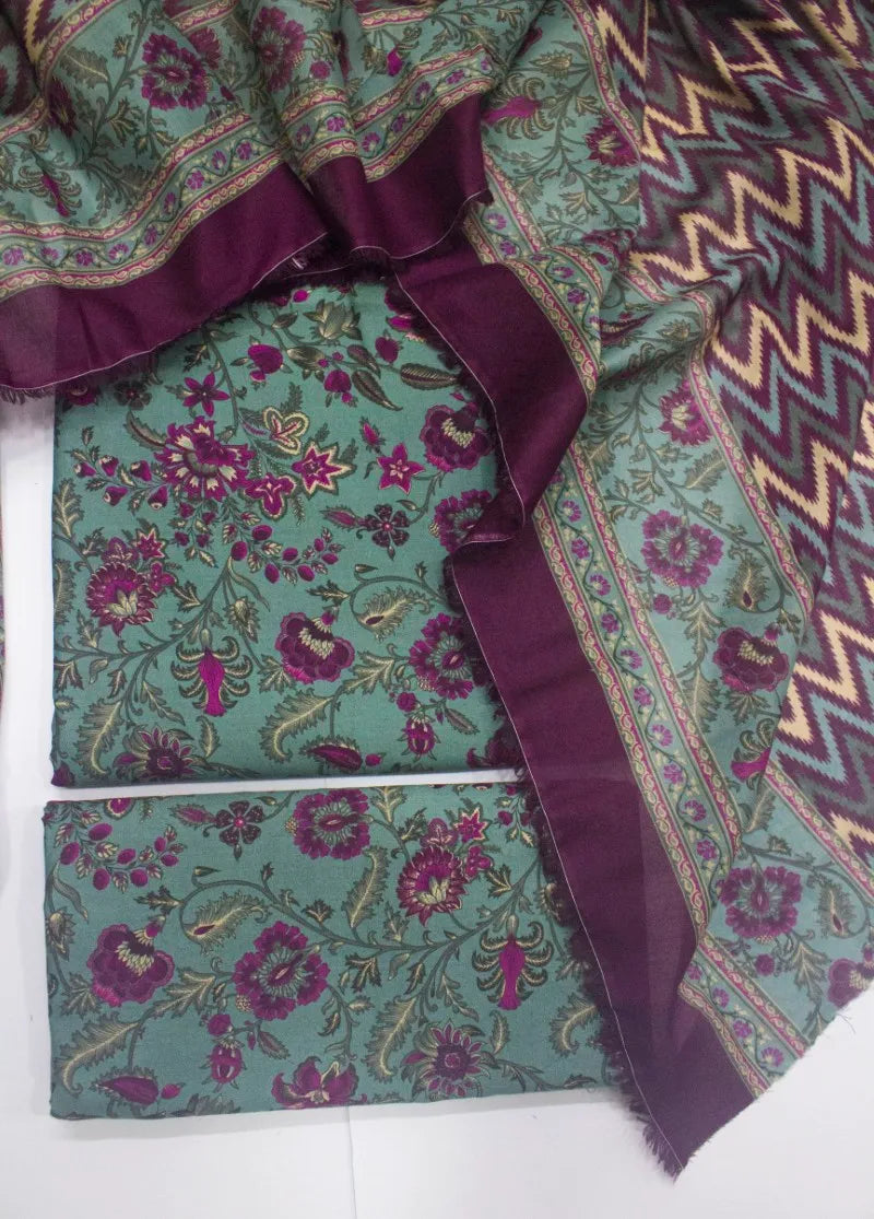 3 Piece Digital Printed MultiColor Unstitched Suit