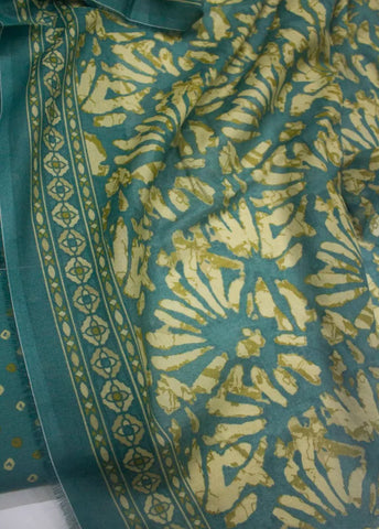 3 Piece Digital Printed Mint Green Color Unstitched Suit