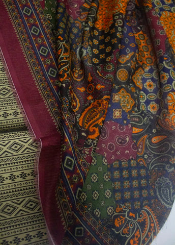 3 Piece Digital Printed MultiColor Unstitched Suit
