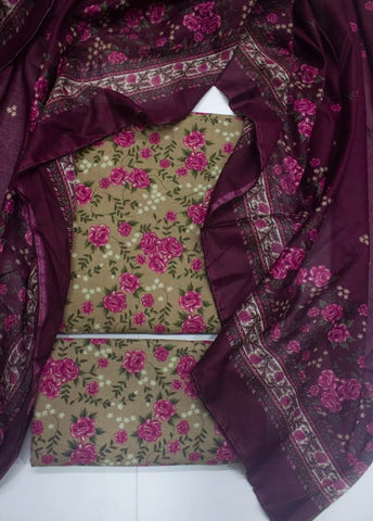 3 Piece Digital Printed MultiColor Unstitched Suit