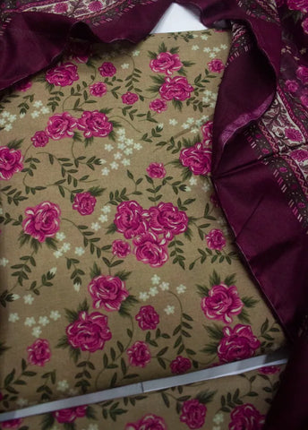 3 Piece Digital Printed MultiColor Unstitched Suit