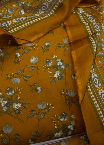 3 Piece Digital Printed Rust Color Unstitched Suit