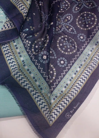 3 Piece Digital Printed Turquoise Color Unstitched Suit