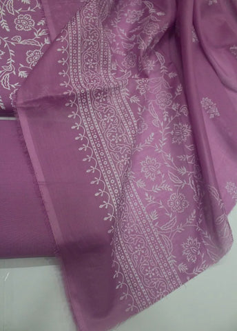 3 Piece Digital Printed Muave Color Unstitched Suit