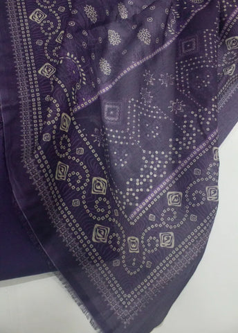 3 Piece Digital Printed Purple Color Unstitched Suit
