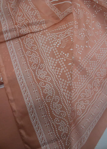 3 Piece Digital Printed Peach Color Unstitched Suit