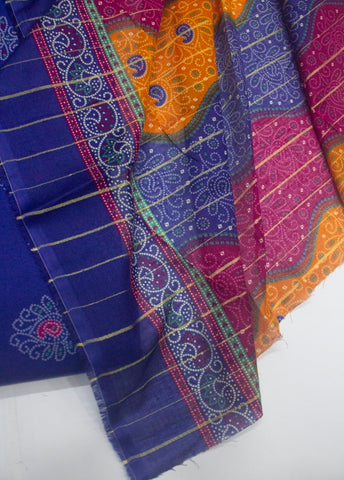 3 Piece Digital Printed Ink Blue Color Unstitched Suit