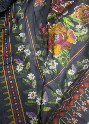 DPC-0650- 3 Piece Cotton Printed UnStitched Suit