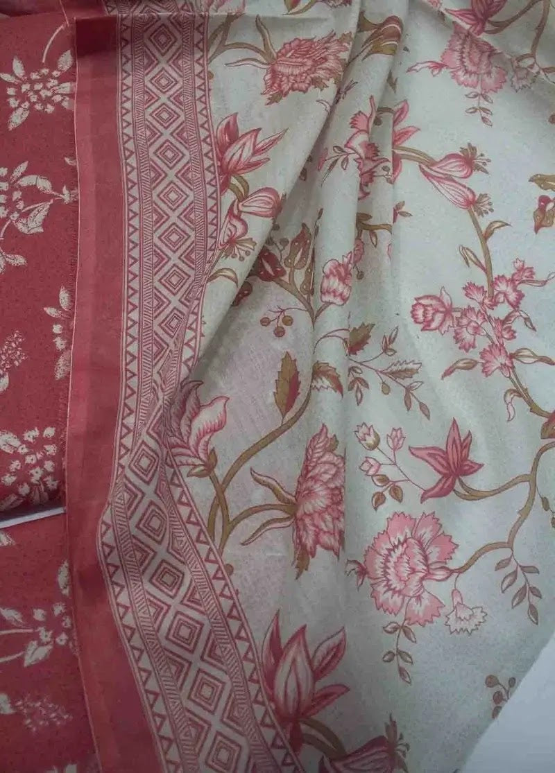 Bin Saeed Fabric - DPC-0700- 3 Piece Cotton Printed UnStitched Suit
