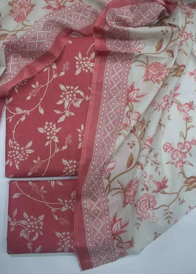 Bin Saeed Fabric - DPC-0700- 3 Piece Cotton Printed UnStitched Suit