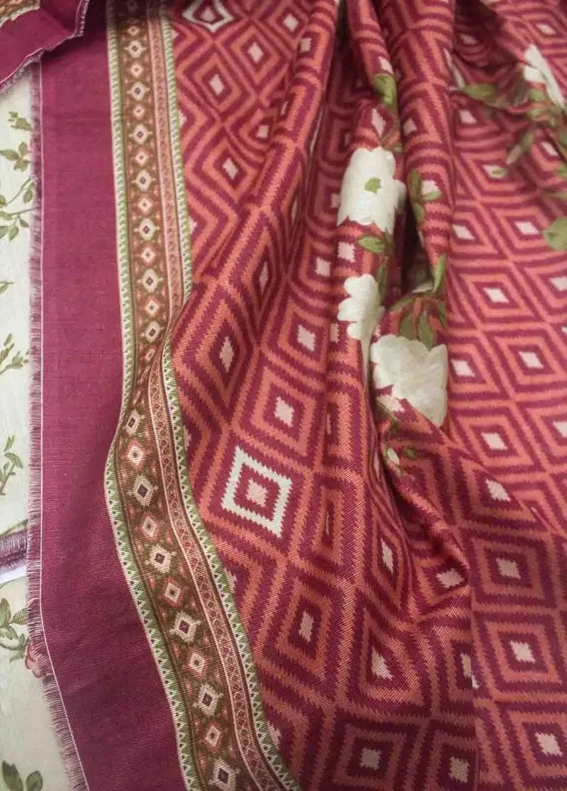 Bin Saeed Fabric - DPC-0701- 3 Piece Cotton Printed UnStitched Suit